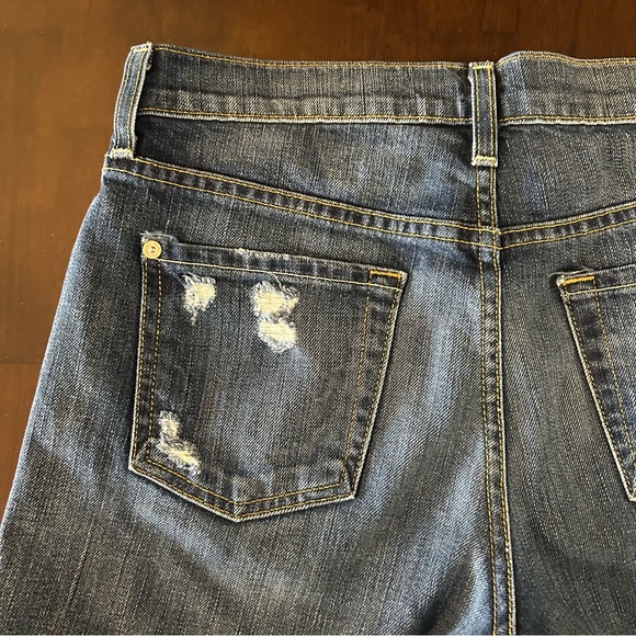 7 For All Mankind Denim Shorts Medium Wash Distressed Button Fly Shorts Size 26 - Picture 10 of 16